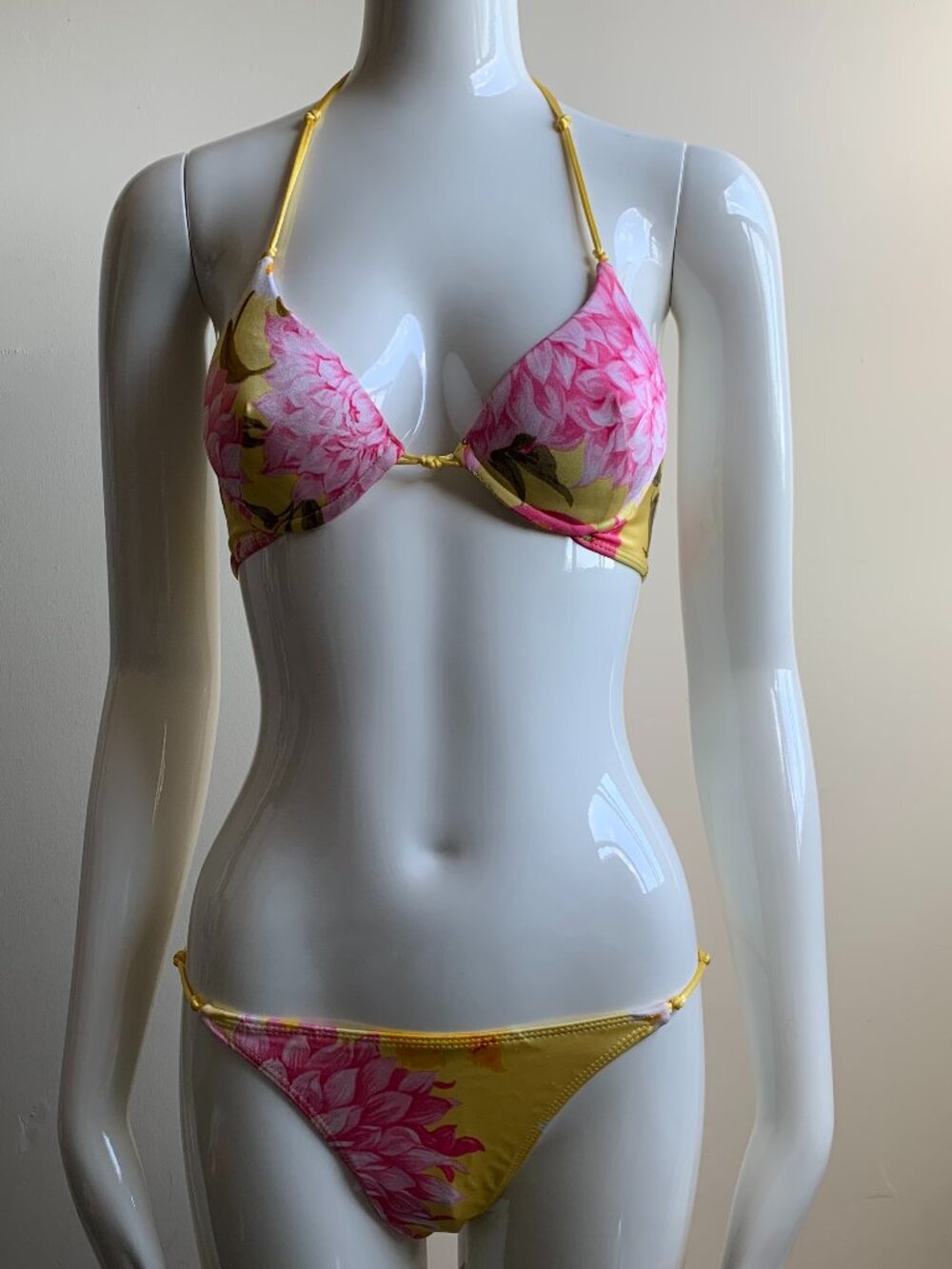 Sauvage california Pink & Yellow underwire floral print bikini
